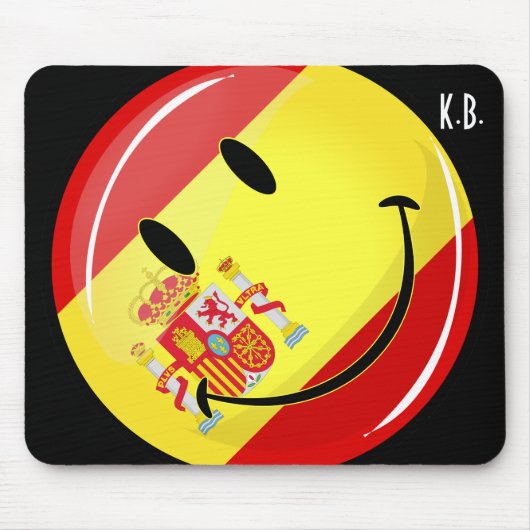 Tapis De Souris Drapeau souriant d'Espagne (Devant)