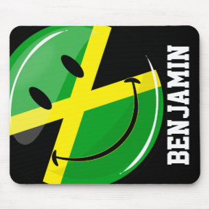 Tapis De Souris Drapeau souriant jamaïcain