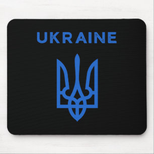 Tapis De Souris Drapeau Trident ukrainien soutien à l'Ukraine Tryz