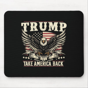 Tapis De Souris Drapeau Trump 2024 États-Unis Reprendre l'Amérique