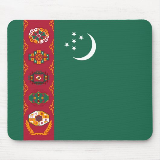 Tapis De Souris Drapeau turkmène Mousepad (Devant)