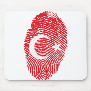 Tapis De Souris Drapeau Turquie Empreinte d'empreintes digitales I
