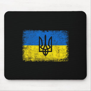 Tapis De Souris Drapeau ukrainien vintage de l'Ukraine Armée Tride