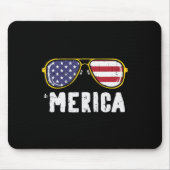Tapis De Souris Drapeau US Sunglass Merica Memorial Day Patriotes  (Devant)