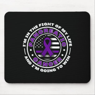 Tapis De Souris Drapeau Usa Avec Rubans Violets Pour Cancer Pancré