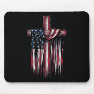 Tapis De Souris Drapeau Usa Citation Religieuse 4 Juillet Foi Chré