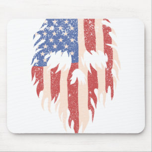 Tapis De Souris Drapeau USA Crâne Barbe Design Patriotique Détre