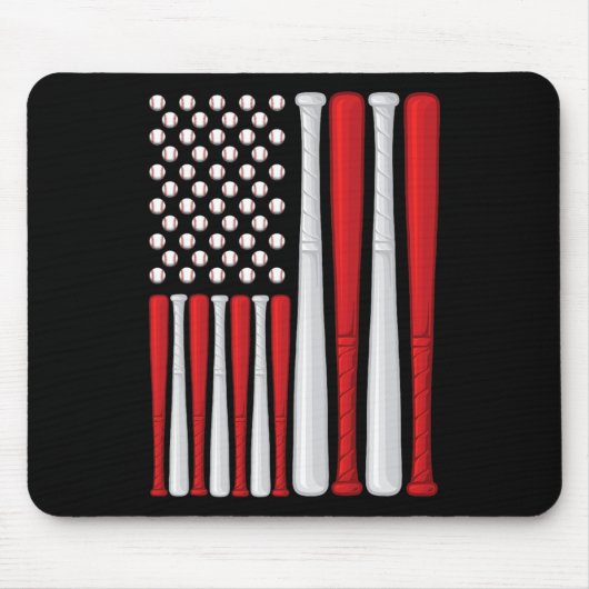 Tapis De Souris Drapeau Usa - Drapeau de baseball américain - Base (Devant)