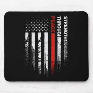 Tapis De Souris Drapeau Usa en détresse Peace Through Strength