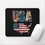 Tapis De Souris Drapeau Usa États-Unis Patriotique 4 Juillet Améri (Avec souris)