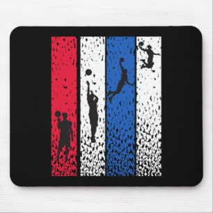 Tapis De Souris Drapeau Usa Rétro Vintage Sketll Rouge Blanc Bleu 