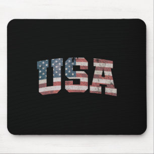 Tapis De Souris Drapeau Usa Us Patriotique 4 Juillet Amérique