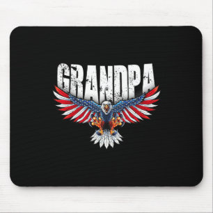 Tapis De Souris Drapeau Usa Vintage Grand-père Aigle Bald Patrioti