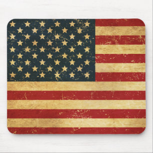 Tapis De Souris Drapeau Vintage américain Grunge
