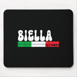 Tapis De Souris Drapeau vintage Italie Biella City pour voyage L
