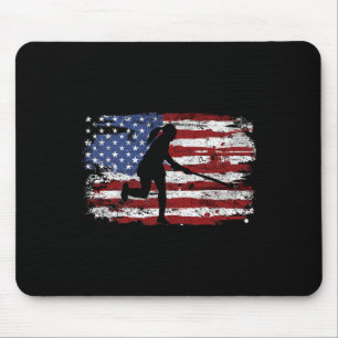 Tapis De Souris Drapeau Vintage Usa De Hockey Sur Gazon