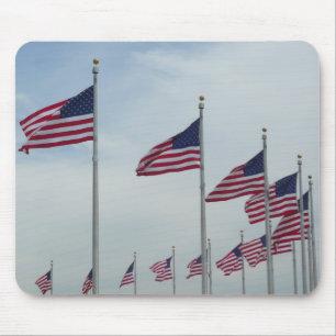 Tapis De Souris Drapeaux américains au Monument de Washington