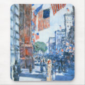 Tapis De Souris Drapeaux Cinquième Avenue par Childe Hassam, Art V (Devant)