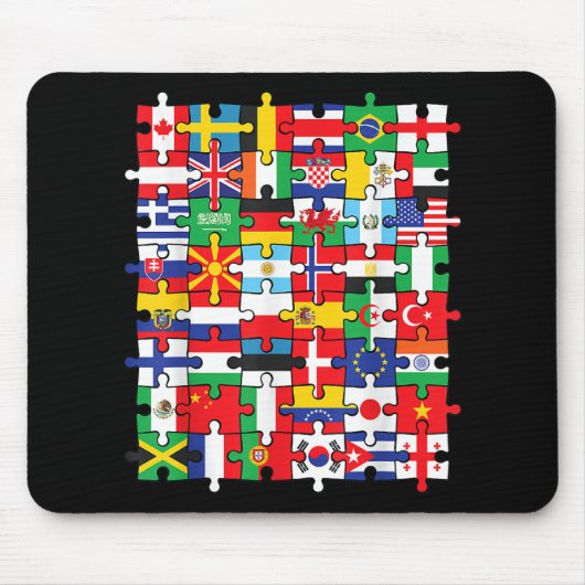 Tapis De Souris Drapeaux des pays du pavillon international (Devant)