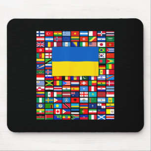 Tapis De Souris Drapeaux du monde Ukraine Soutenez Zelensky Pois