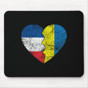 Tapis De Souris Drapeaux français ukrainiens Cœur France Ukraine R