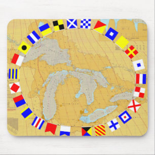 Tapis De Souris Drapeaux nautiques Mousepad de diagramme et de