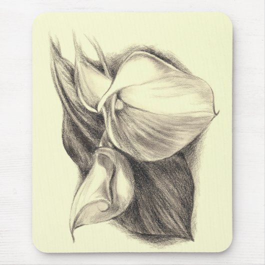 Tapis De Souris Drawing de Calla Lilie (Devant)