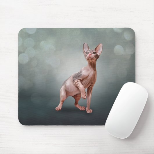 Tapis De Souris Drawing Sphynx kitten (Avec souris)