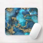 Tapis De Souris Dreamy Blue Teal and Gold (Avec souris)