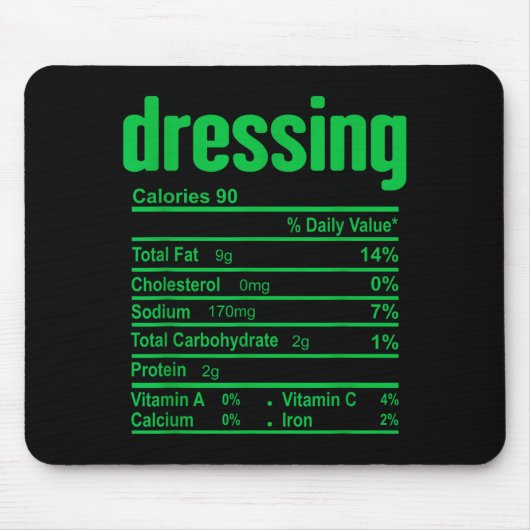 Tapis De Souris Dressing Nutrition Facts Family Matching Christmas (Devant)