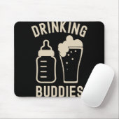 Tapis De Souris Drinking Buddies Dad Grandpa New Baby Beer And Bot (Avec souris)