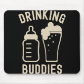 Tapis De Souris Drinking Buddies Dad Grandpa New Baby Beer And Bot (Devant)