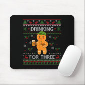Tapis De Souris Drinking For Three Pregnancy Announcement Ugly Swe (Avec souris)