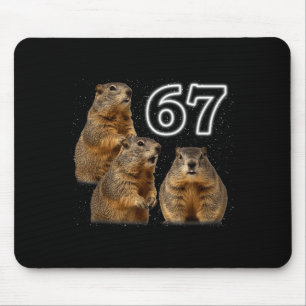 Tapis De Souris Drôle 3 marmotte hurle à la lune parodie Groun