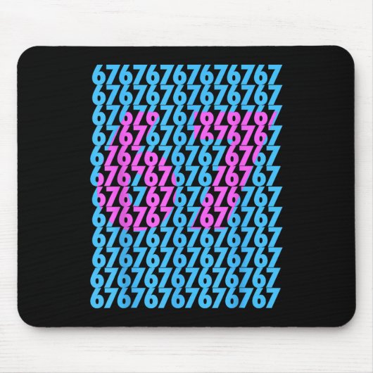 Tapis De Souris Drôle 67 Caché 6 7 Mème Collège 6 7 Drôle 6 (Devant)