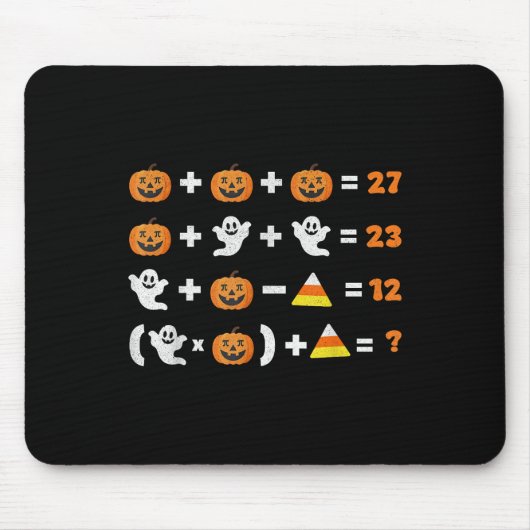 Tapis De Souris Drôle 67 Meme Citrouille Fantôme Prof de Maths Hal (Devant)