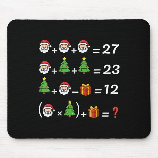 Tapis De Souris Drôle 67 Mème Noël Prof de Maths Santa Six Sept (Devant)