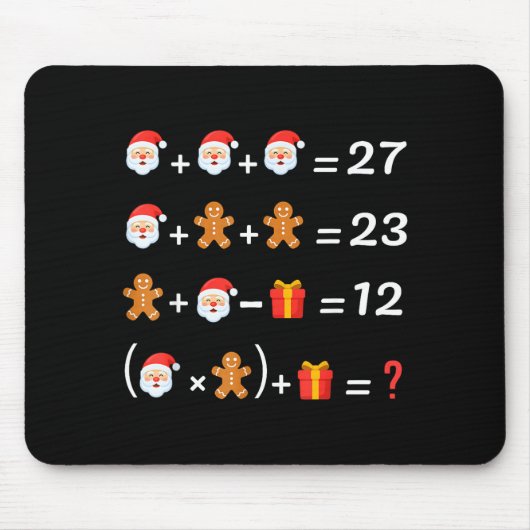 Tapis De Souris Drôle 67 Meme Noël Prof de Maths Santa Six Sept (Devant)