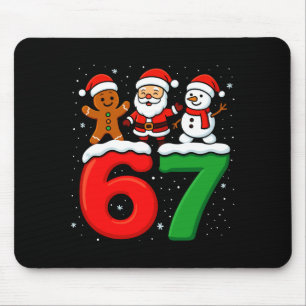 Tapis De Souris Drôle 67 Meme Noël Six Sept Santa Bonhomme de Neig