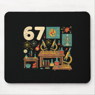 Tapis De Souris Drôle 67 Mème Prof de Science Élèves Six Sept M