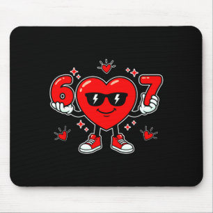 Tapis De Souris Drôle 67 Saint-Valentin Dabbing Cœur Amour 67 Meme