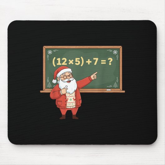 Tapis De Souris Drôle 67 Six Sept Prof de Maths Noël Meme Équ (Devant)