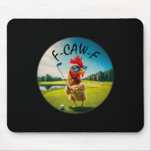 Tapis De Souris Drôle Adulte F-caw-f Golf Coq Oiseau Humour Poule