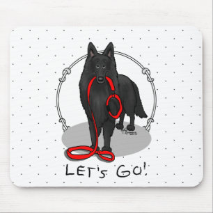 Tapis De Souris Drôle Allons-y ! Marche Chien de berger belge (noi
