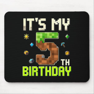 Tapis De Souris Drôle Anniversaire Garçon C'est Mon 5ème Anniversa