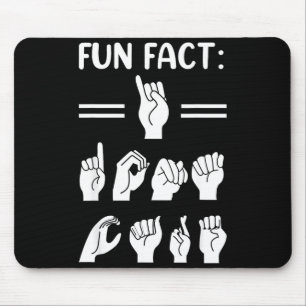 Tapis De Souris Drôle Asl Langue des Signes Américaine Anecdote Am