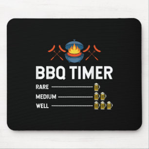 Tapis De Souris Drôle Barbecue Chef Bbq Timer Fête de la bière