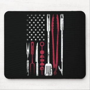 Tapis De Souris Drôle Barbecue Fumer-Nous Drapeau Juillet 4 Of Bbq