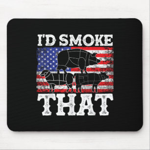 Tapis De Souris Drôle Barbecue Id Fumer que Patriotic Grillmaster