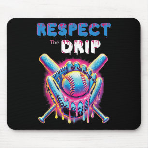 Tapis De Souris Drôle Baseball Drip Glace Cream Déchirer Respect L